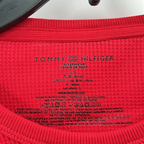 Tommy Hilfiger Long Sleeve Sleepwear shirt - Red/Navy - Large - New with tags - Picture 4 of 5